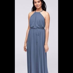 David’s Bridal Bridesmaid Dress- Blue Steel